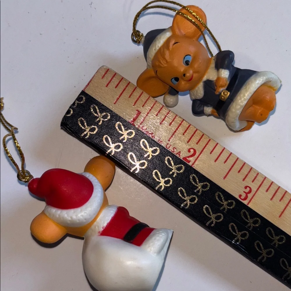 Anthropomorphic Christmas Mouse Plastic Ornaments Vintage Mouse Christmas